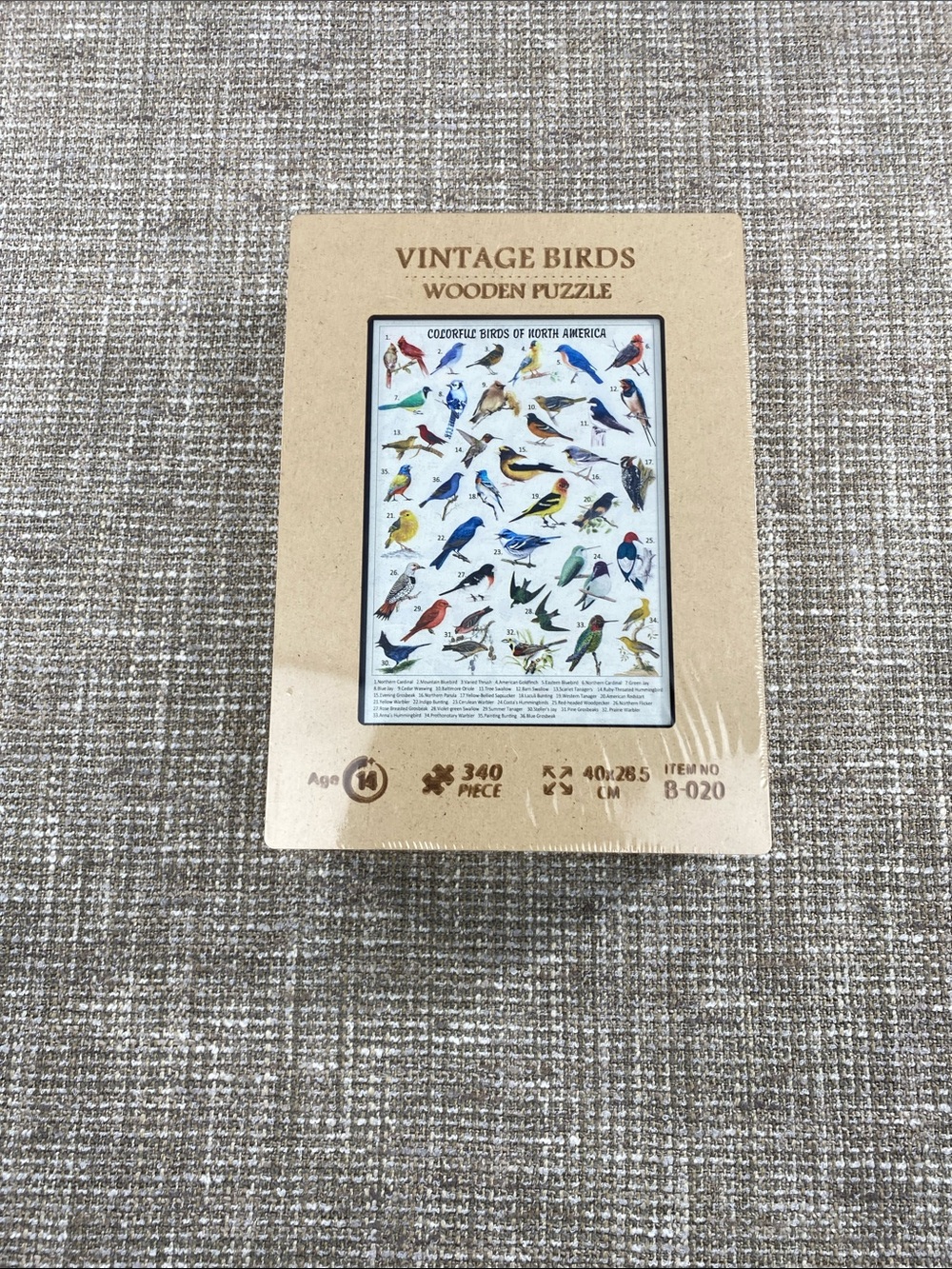 Vintage Birds Wooden Puzzle - Blue, Red, Yellow, Green